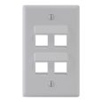 Angled Faceplate with 4 Angled Ports for EZ/HD Style in Single Gang IC107DA4WH